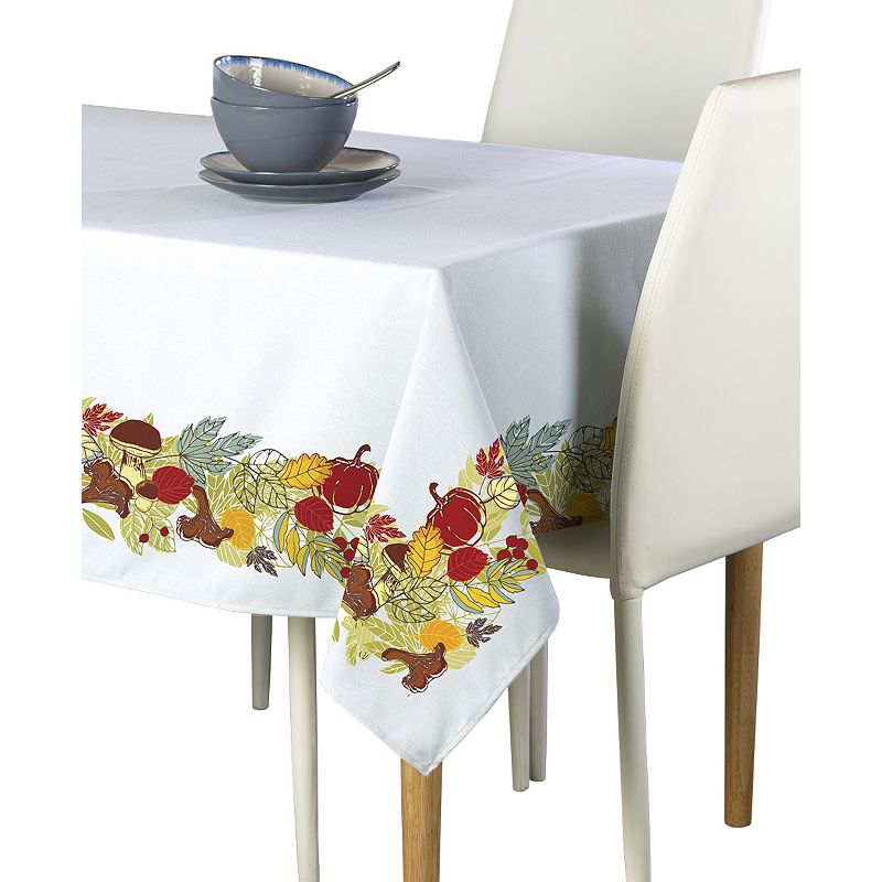 Square Tablecloth， 100% Polyester， 54x54， Artistic Autumn Garland