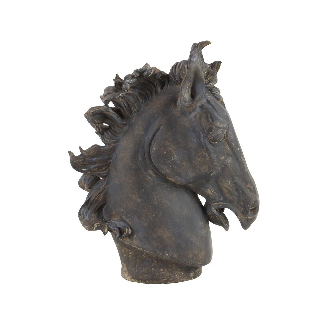 Brown Polystone Horse Sculpture   22 x 7 x 25