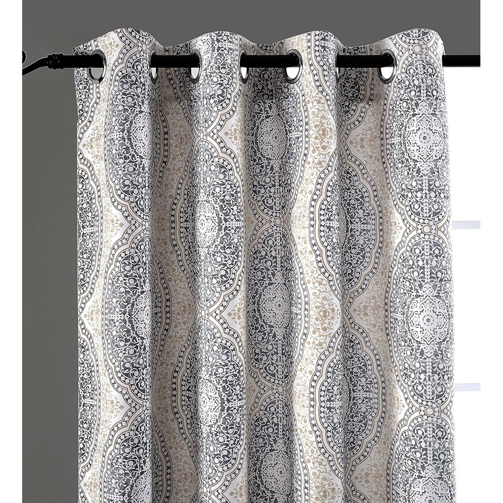 DriftAway Adrianne Pastel Damask Room Darkening Curtain Panel Pair