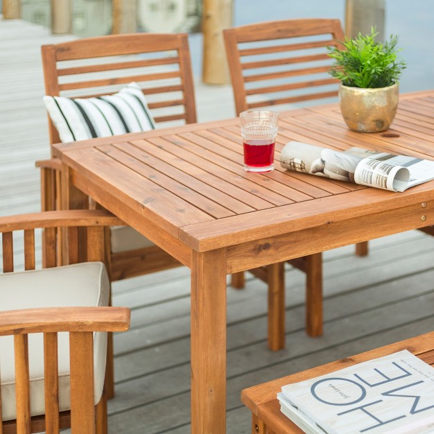 Ravenscroft 6pc Acacia Wood Patio Dining Set Saracina Home Weather resistant Outdoor Dining Furniture With Cushions