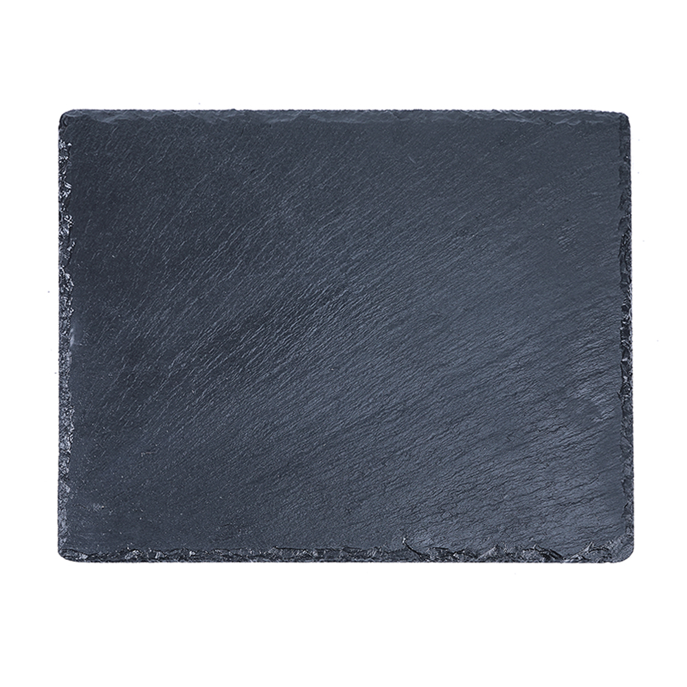 Set of 2 Black Slate Cheese Boards ， Individual Stone Plates for Cheese， Meat， Appetizers (8 x 12 In)