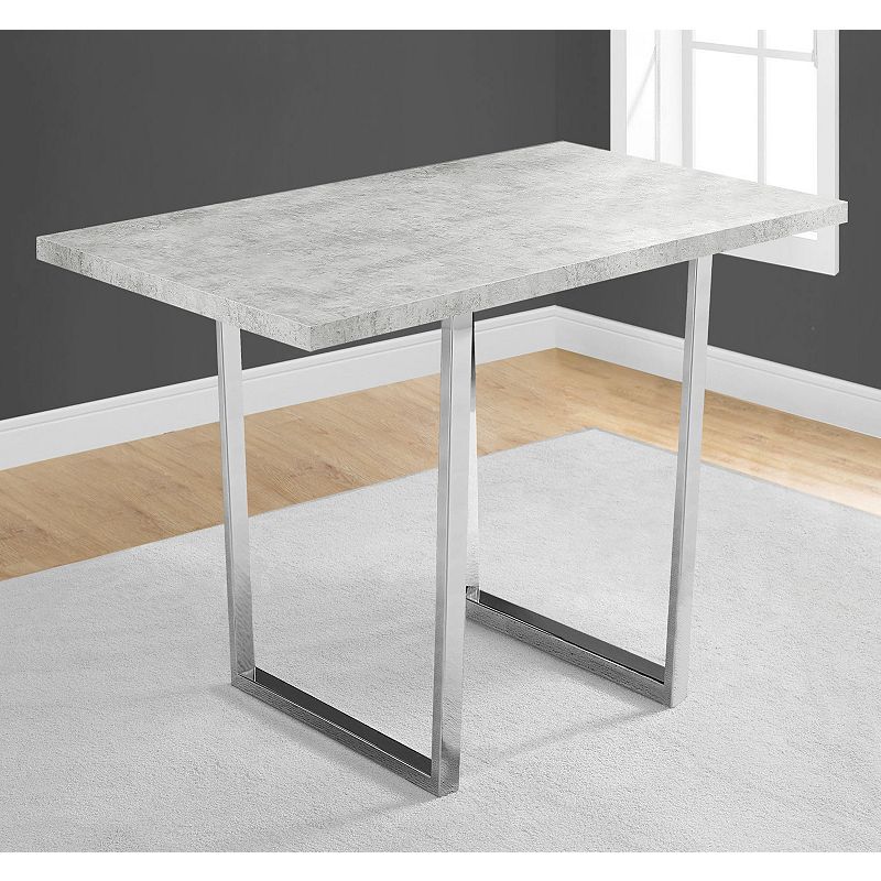 59 Gray and Silver Contemporary Rectangular Dining Table