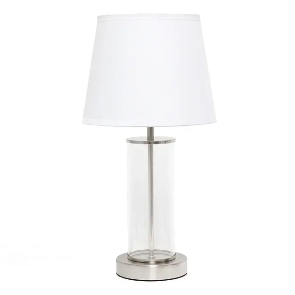 Simple Designs Encased Metal and Clear Glass Table Lamp