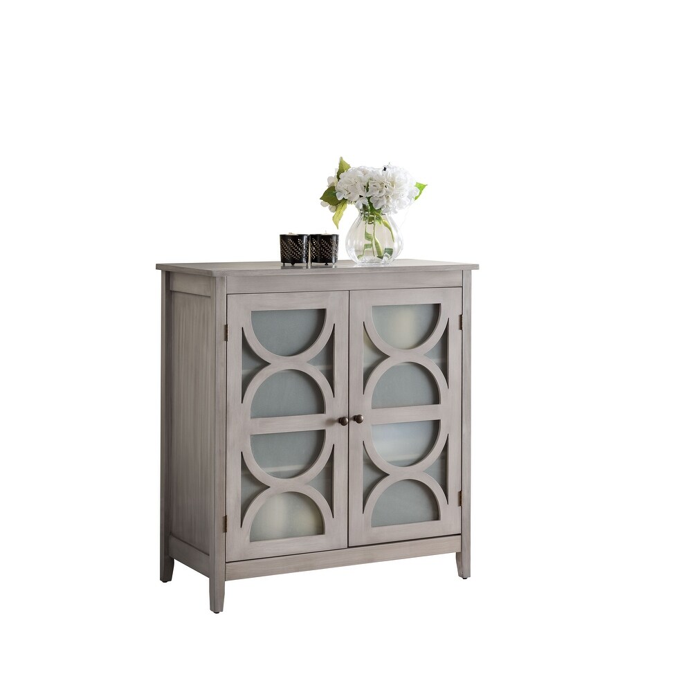 Contemporary 2 Shelves Wash Grey Console Table