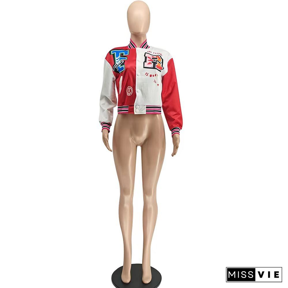 Y2K Clothing Patchwork Baseball Bomber Jackets