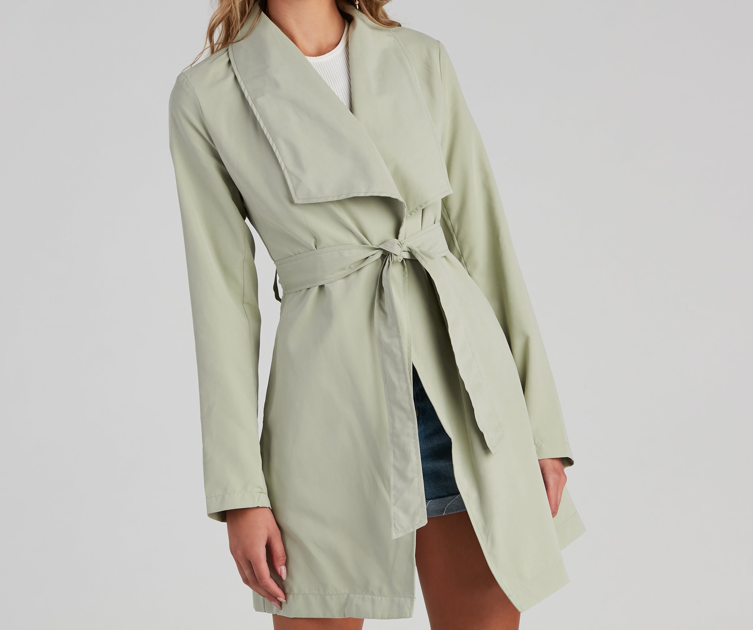 Handle It Draped Trench Coat