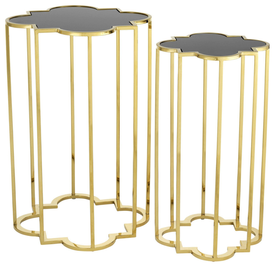 Gold Side Table (Set of 2)  Eichholtz Concentric   Mediterranean   Side Tables And End Tables   by Oroa   Distinctive Furniture  Houzz