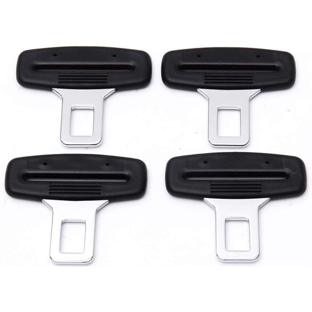 Egebert 4pcs Car Seat Belt Clips， Car Seat Belt Insert Metal Tongue， Seat Safety Belt Buckle Auto Metal Seat Belt Clip， Universal for Most Vehicle. (Black)