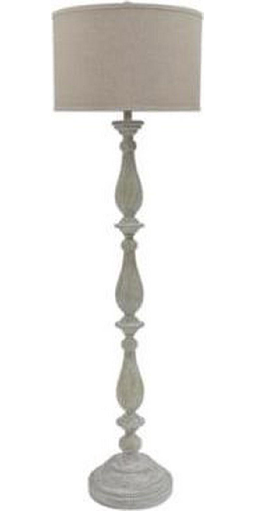 Signature Design by Ashley Bernadate Cottage 61 Candlestick Design Floor Lamp， Whitewash