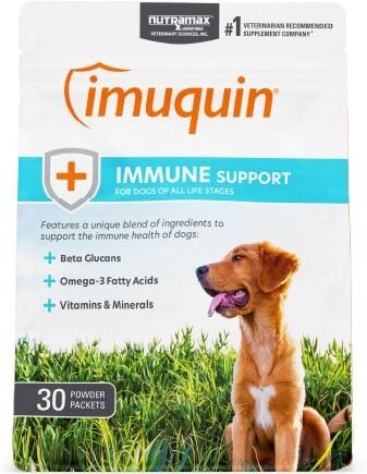 Nutramax Imuquin Immune Support Powder Immune Supplement for Dogs， 30 count