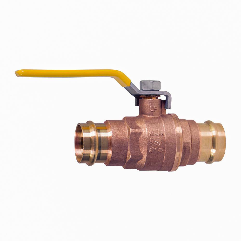 The Plumber's Choice 1 in. Brass Double-O-Ring Press Ball Valve VLV532001