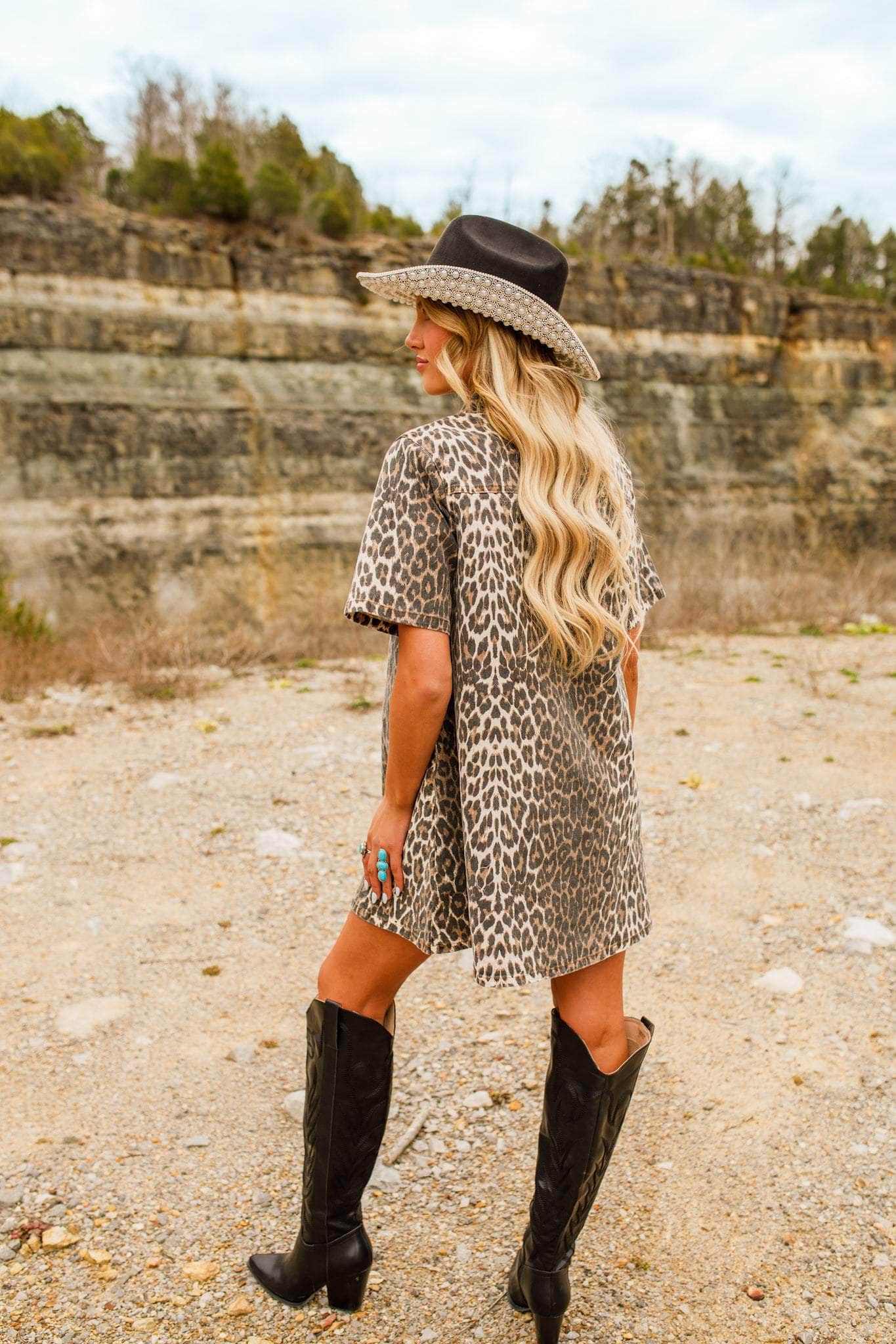 Leopard Denim Dress