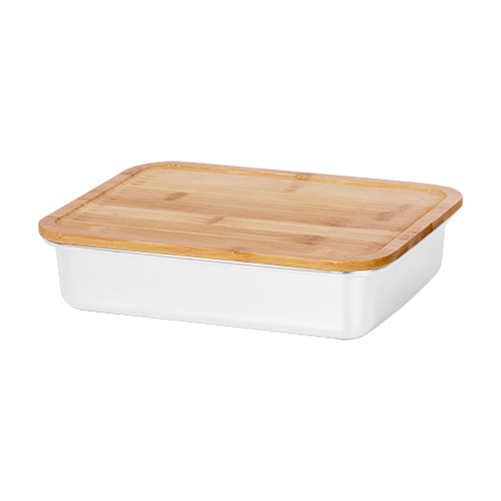 Butter Dish with Lid Extra Large Keeper with Bamboo Lid Cover for Microwave Clean Butter Storage Container for Countertop 1600ml