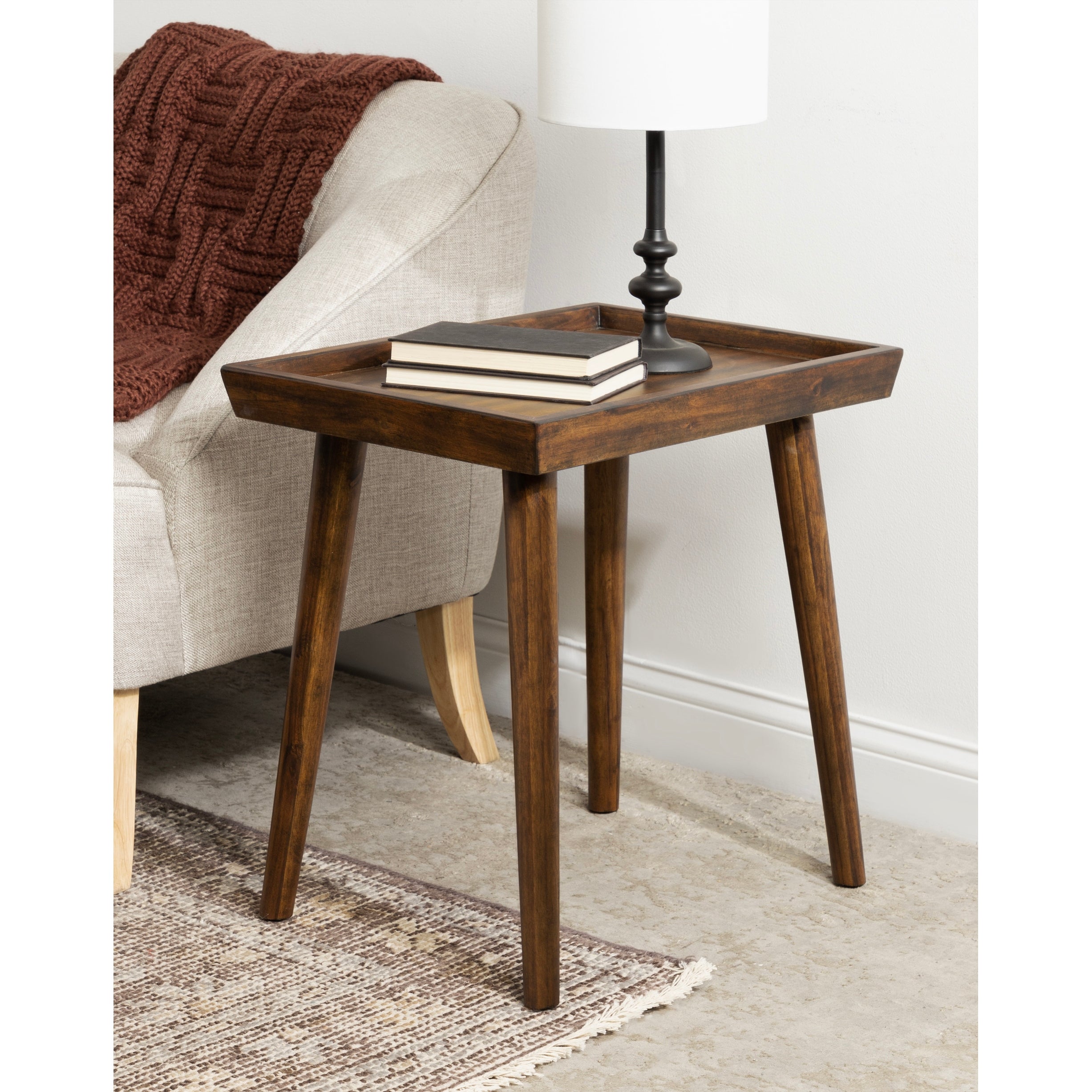 Kate and Laurel Eastmont Rectangle Wood Side Table - 16x22x22