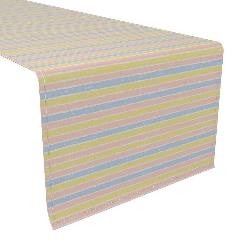 Table Runner， 100% Cotton， 16x72， Pastel Stripes