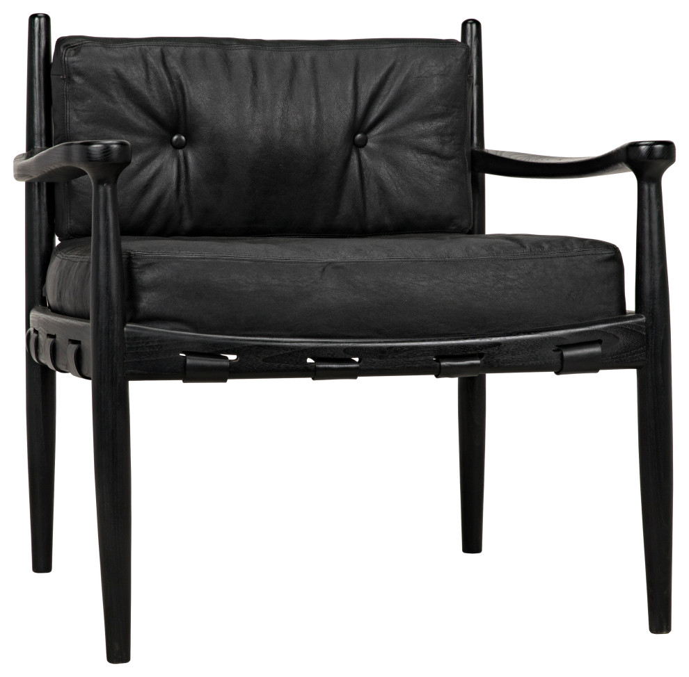 Fogel Lounge Chair  Charcoal Black   Midcentury   Armchairs And Accent Chairs   by Noir  Houzz