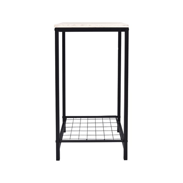 2-Tier End Side Table with Durable Metal Frame