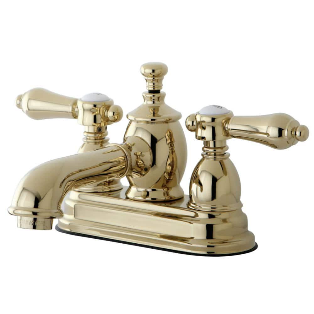 Kingston Brass Heirloom 4 in Centerset 2Handle Bathroom Faucet in Polished Brass