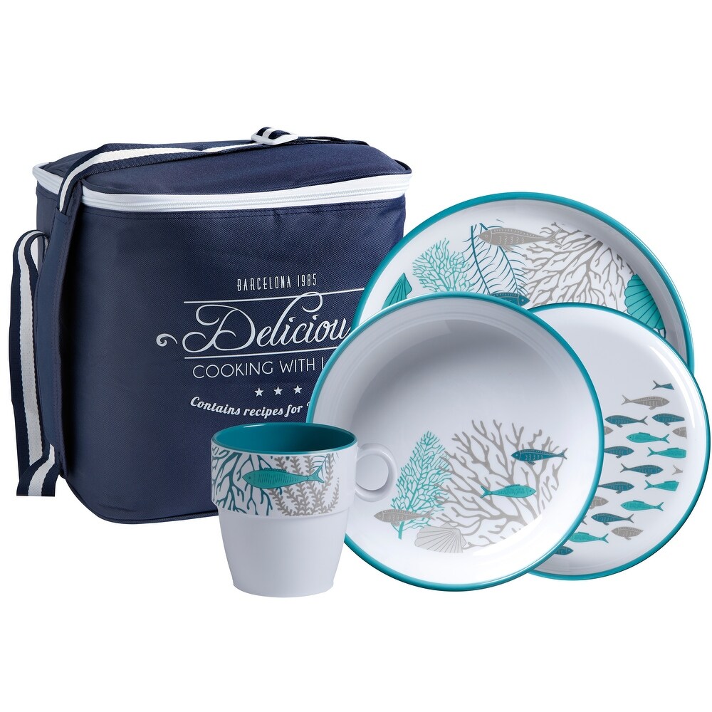 Coastal Melamine Tableware Set (Non Slip)