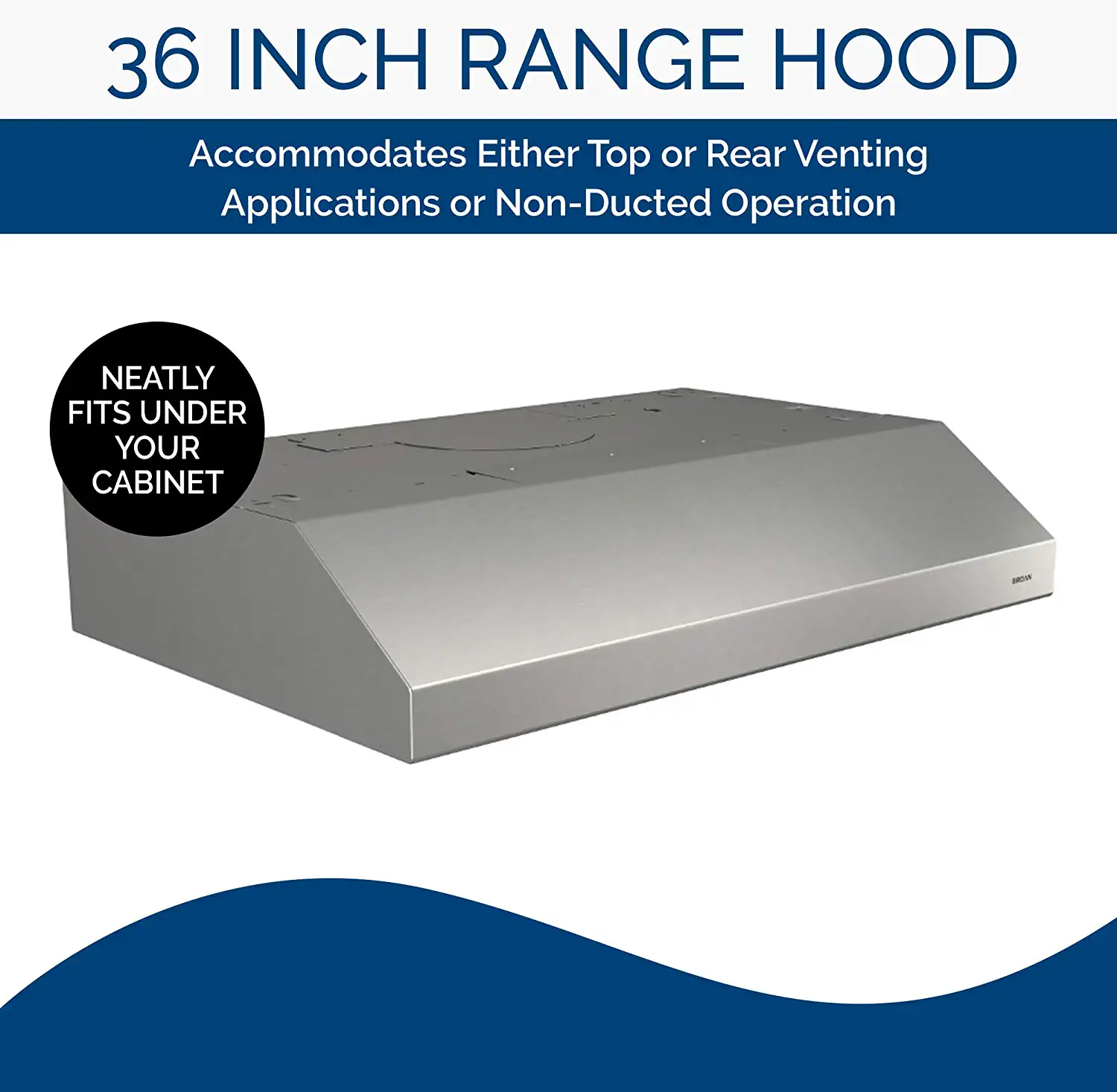 Broan Glacier BCSD1 36-in Convertible Stainless Steel Undercabinet Range Hood