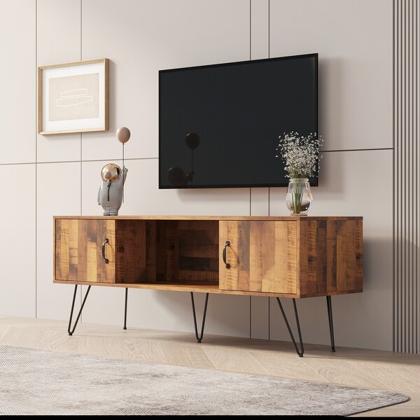 60 inch Wide Modern Industrial， Living Room Entertainment Center