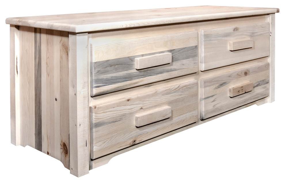 Homestead Collection 4 Drawer Sitting Chest   Rustic   Accent Chests And Cabinets   by Montana Woodworks  Houzz