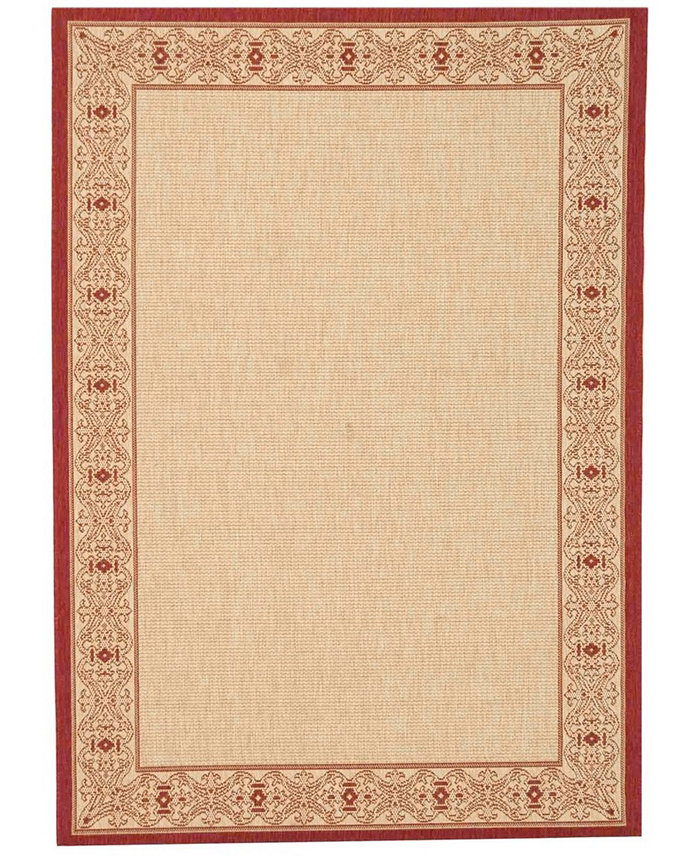 Safavieh Courtyard CY2099 Natural and Red 5'3 x 5'3 Round Outdoor Area Rug