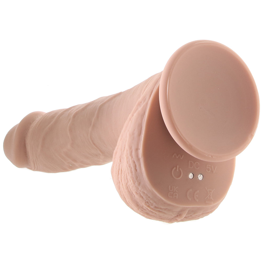 Full Monty 9 Inch Thrusting and Twirling Dildo in Light