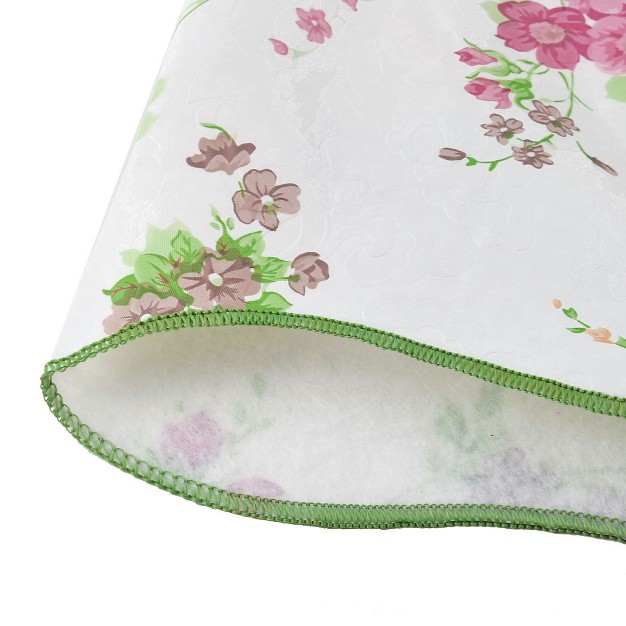 Dia Round Vinyl Water Oil Resistant Printed Tablecloths Pink Rose Piccocasa