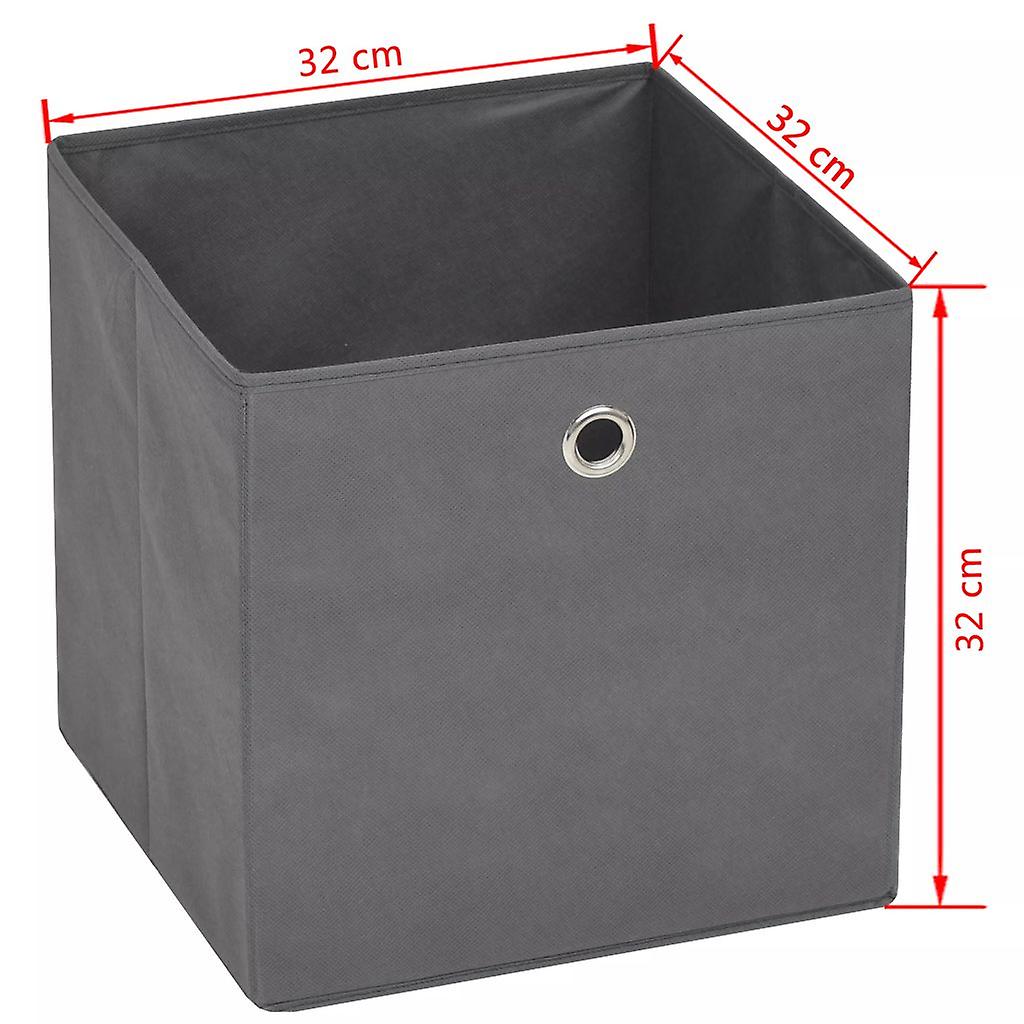 Set Of Containers 4 Pcs Non Woven Fabric 32x32x32 Cm Gray No.343553