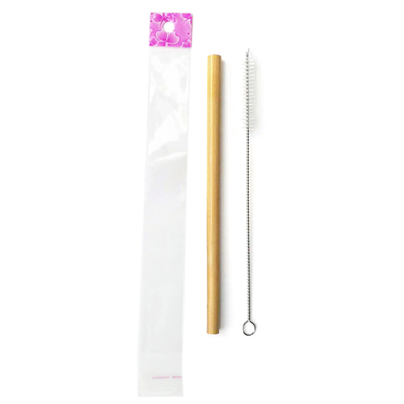 Aspire Blank Reusable Bamboo Drinking Straw W/ OPP...