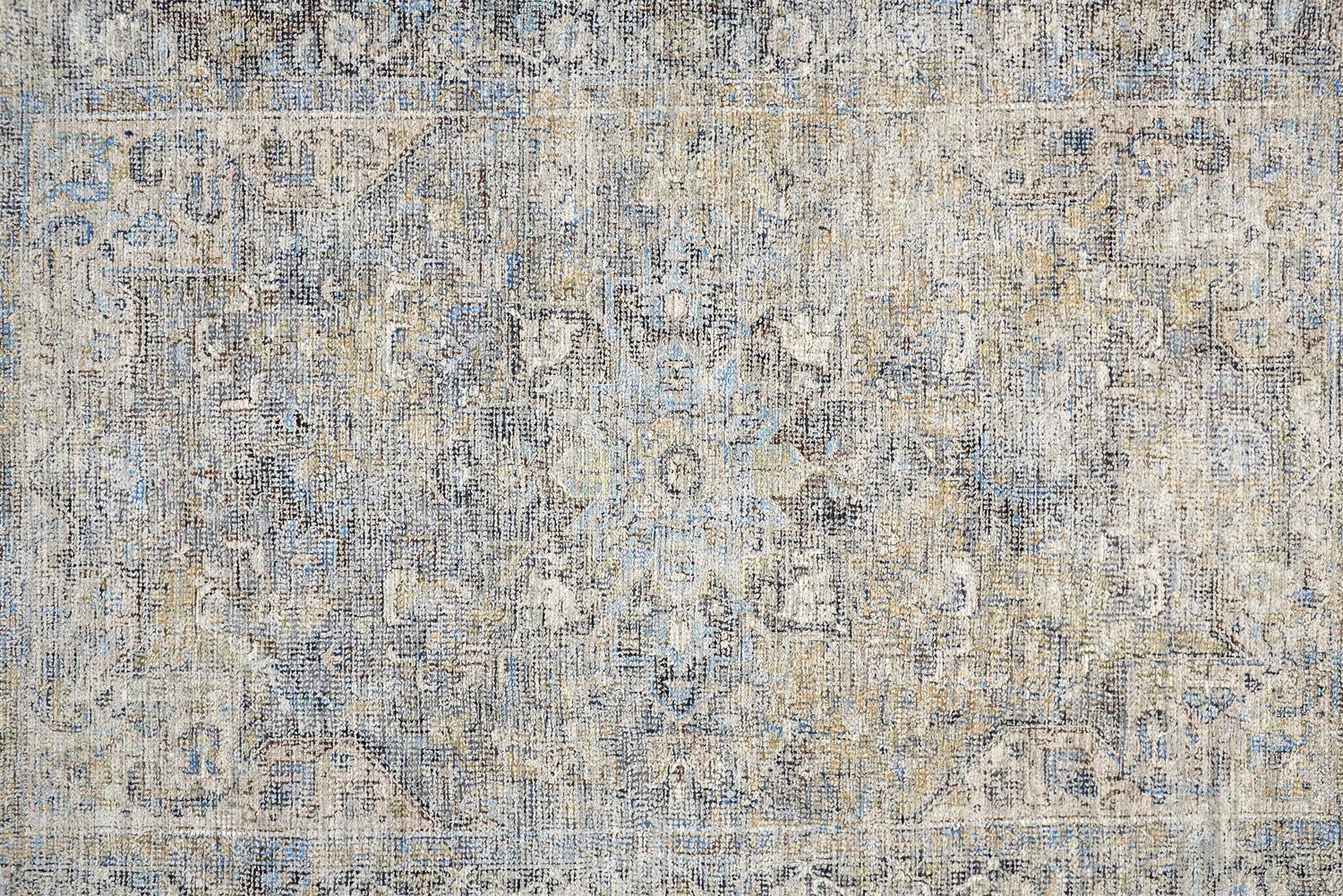 Ramey Hand Woven Blue and Gray Rug by BD Fine