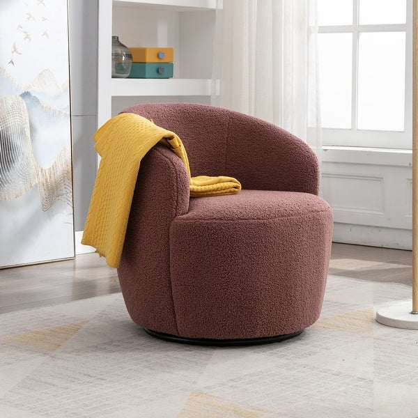 Kata Velvet Fabric Swivel Accent Armchair Barrel Chair