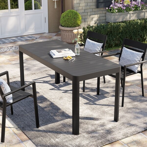 Pellebant Outdoor Dining Table Aluminum Extendable Table