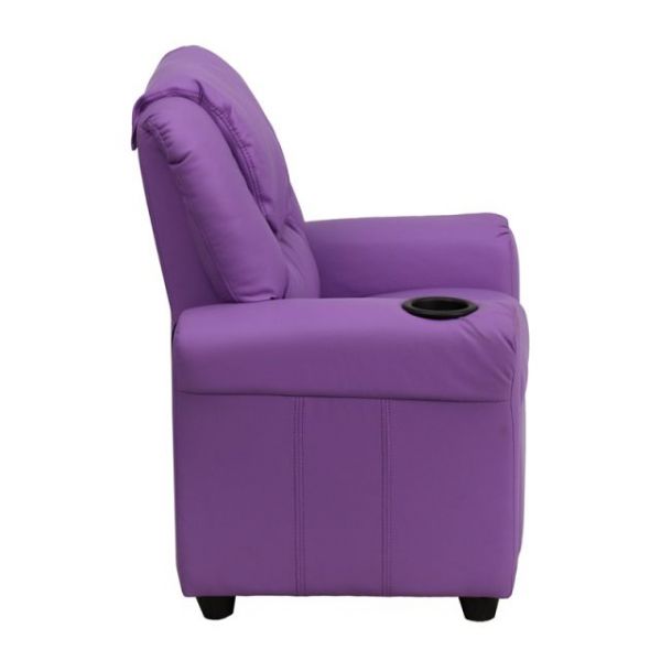 Flash Furniture Contemporary Lavender Vinyl Kids Recliner with Cup Holder and Headrest [DG-ULT-KID-LAV-GG]