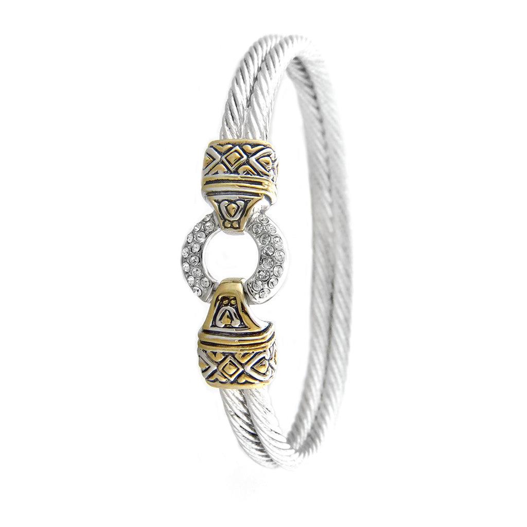 John Medeiros  Antiqua Pavé Circle Double Wire Bracelet