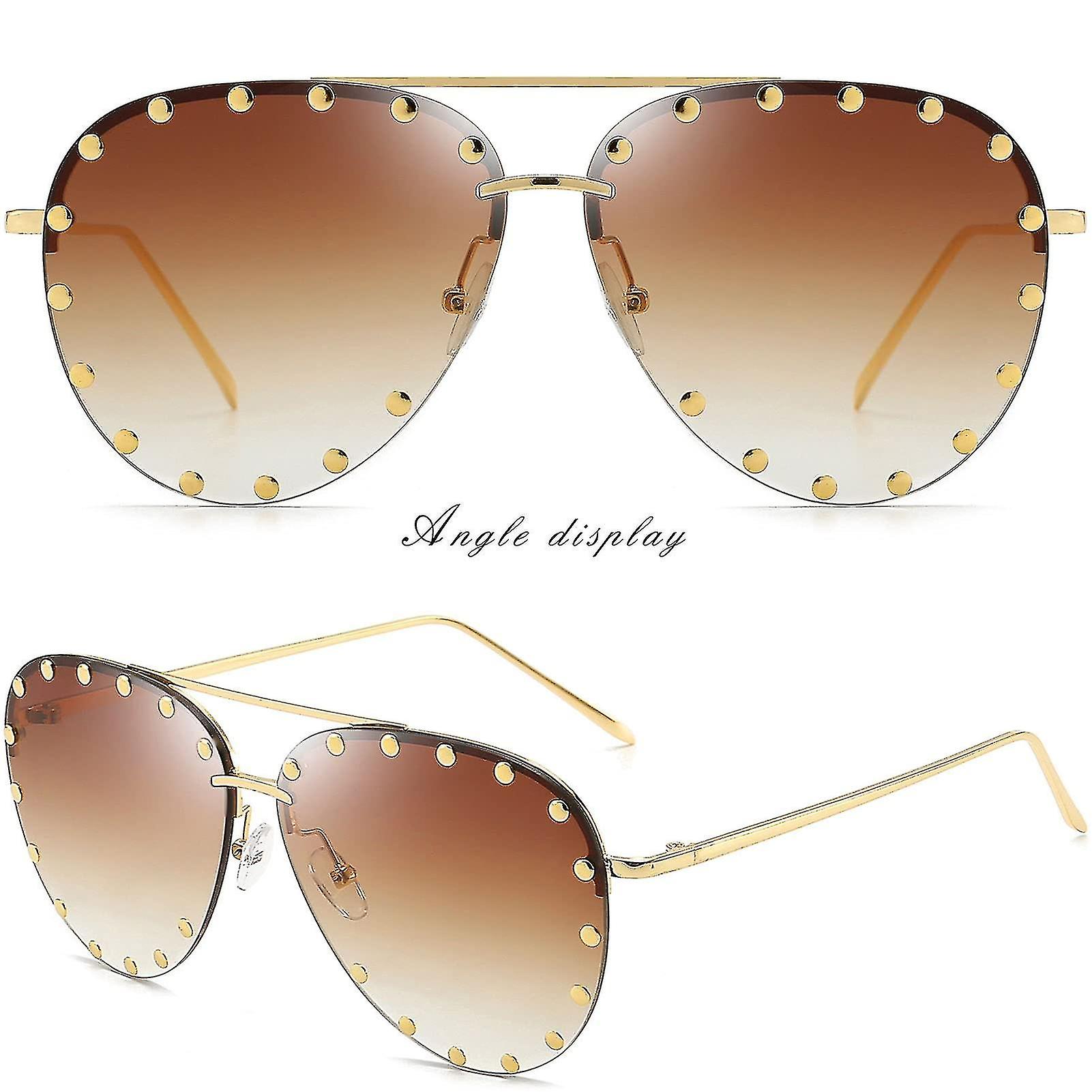 Women Sunglasses Classic Pilot Sun Glasses Metal Frame Fashion Style Uv400 Protection，gold Frame/gra