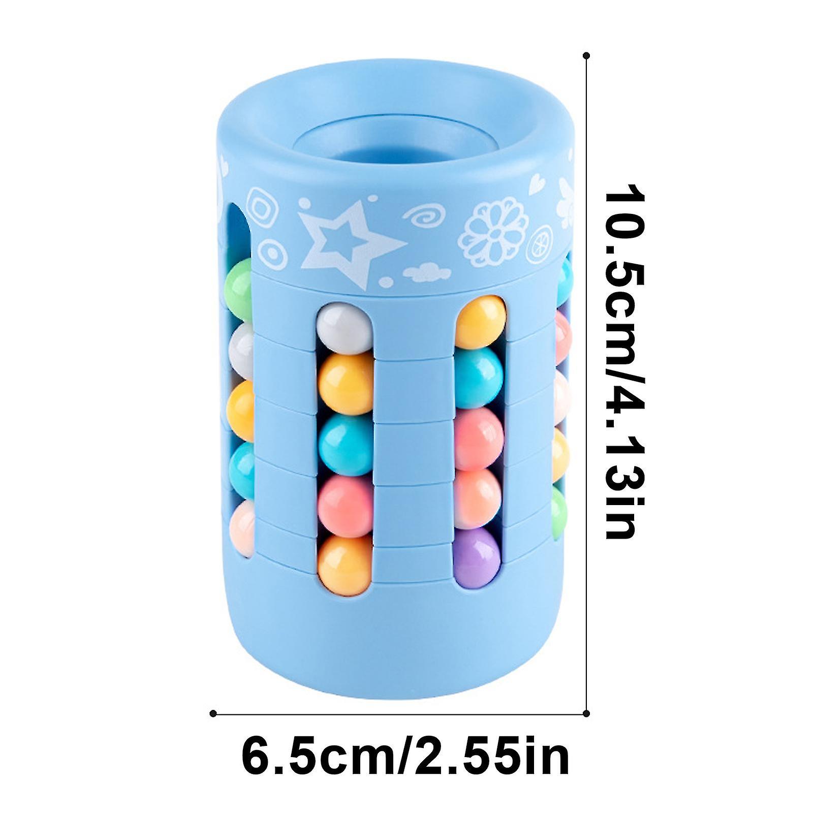 3d Stress Reilef Magical Beans Cubes Pen Holder Cylinder Puzzle， Rotating Cube Toy With Beans