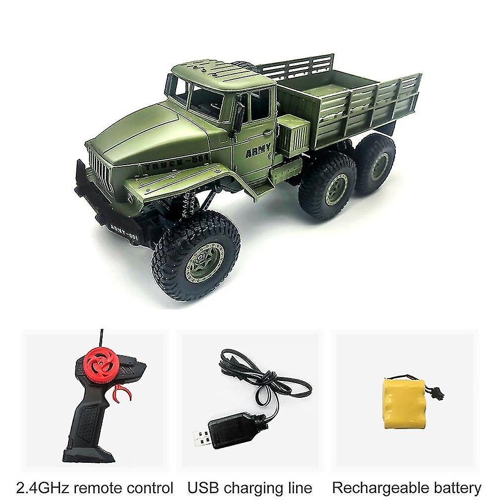 1:16 High Speed Rc Car Military Truck  Off Road Model Toy For Kids Birthday Gift|rc Trucks(green)