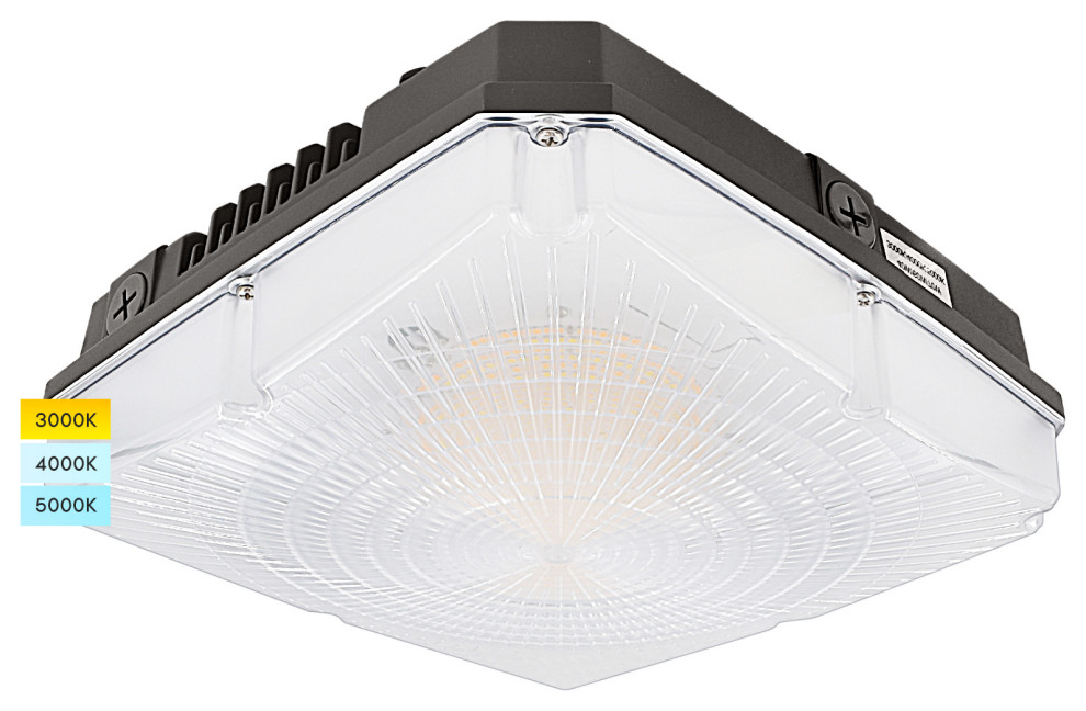 Luxrite LED Canopy Light 40/60/70W Up to 8400LM 3CCT IP65 Waterproof   Transitional   Outdoor Flush mount Ceiling Lighting   by Luxrite  Houzz