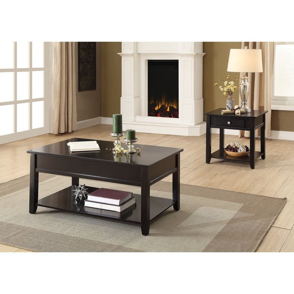 Acme Furniture Malachi Black MDF/Wood/Veneer Coffee Table and End Table