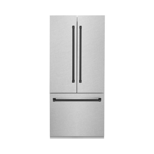 ZLINE 36” Autograph Edition 19.6 cu. ft. Built-in 3-Door French Door Refrigerator with Internal Water and Ice Dispenser