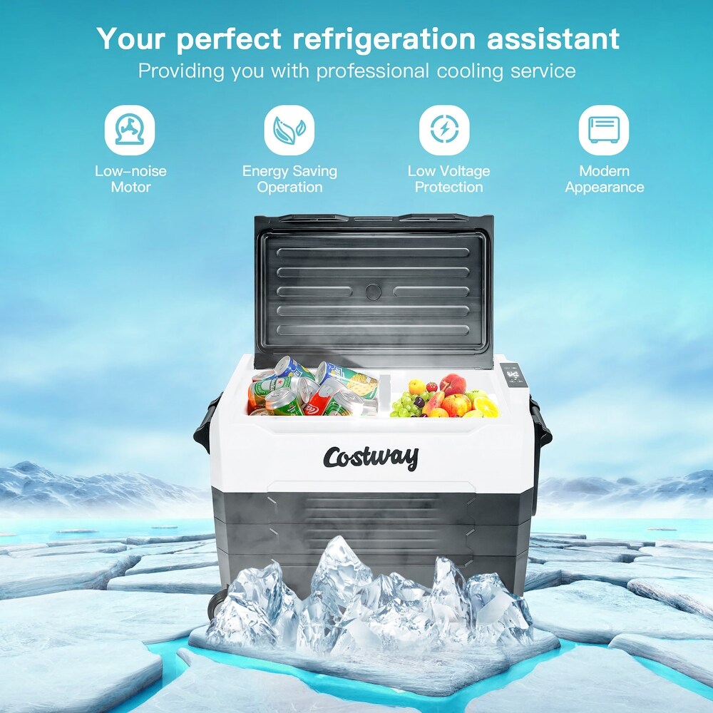 Costway 58 Quarts Car Refrigerator Portable RV Freezer Dual Zone w/   See details