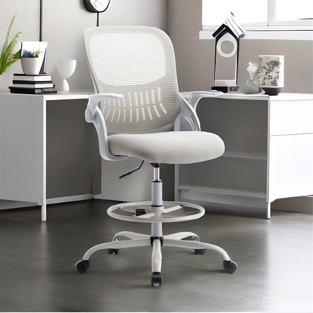 Ergonomic High Office Chair with Flip up Armrests and Cushion   N/A