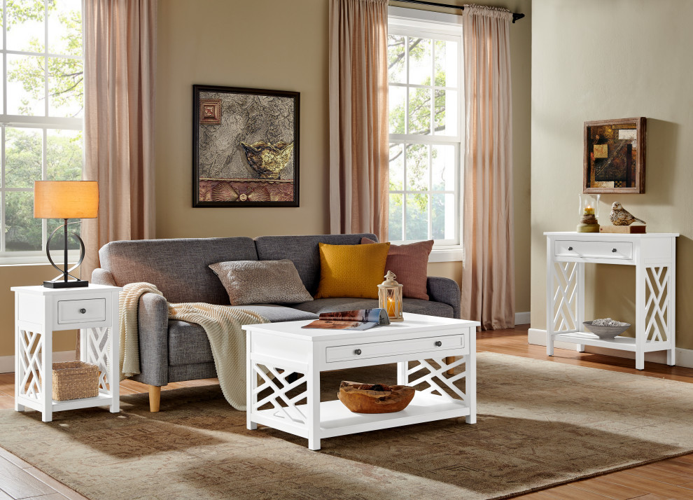 Coventry 36 quotW Wood Coffee Table  1 Drawer  Gray   Transitional   Coffee Tables   by Bolton Furniture  Inc.  Houzz