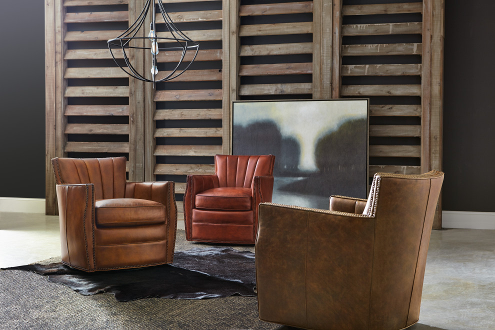 Carson Swivel Club Chair   Transitional   Armchairs And Accent Chairs   by Homesquare  Houzz