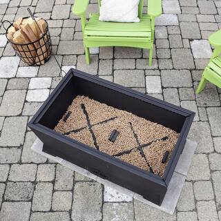 BLUE SKY OUTDOOR LIVING The Peak 38 in. x 22 in. Rectangle Steel Wood Patio Smokeless Fire Pit SFP382216R-B