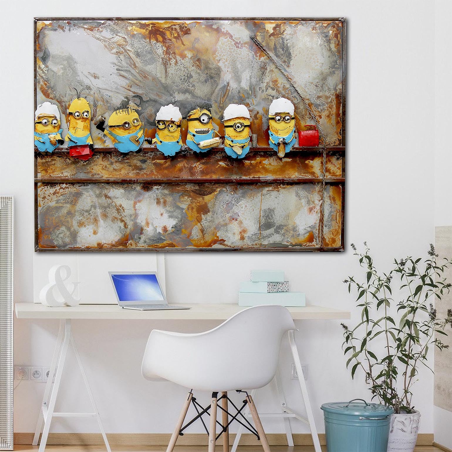 Minions Handcrafted Metal Art Painting 120X90 Cm Soap012