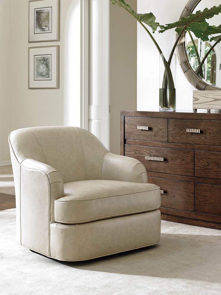 Alta Vista Leather Swivel Chair   Transitional   Armchairs And Accent Chairs   by Lexington Home Brands  Houzz