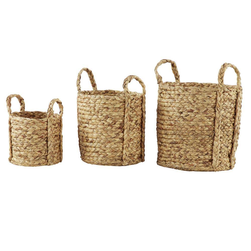 Litton Lane Seagrass Handmade Woven Storage Basket with Handles (Set of 3) 84428